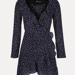 Realisation Par Alexandra SILK Dress Navy Star S